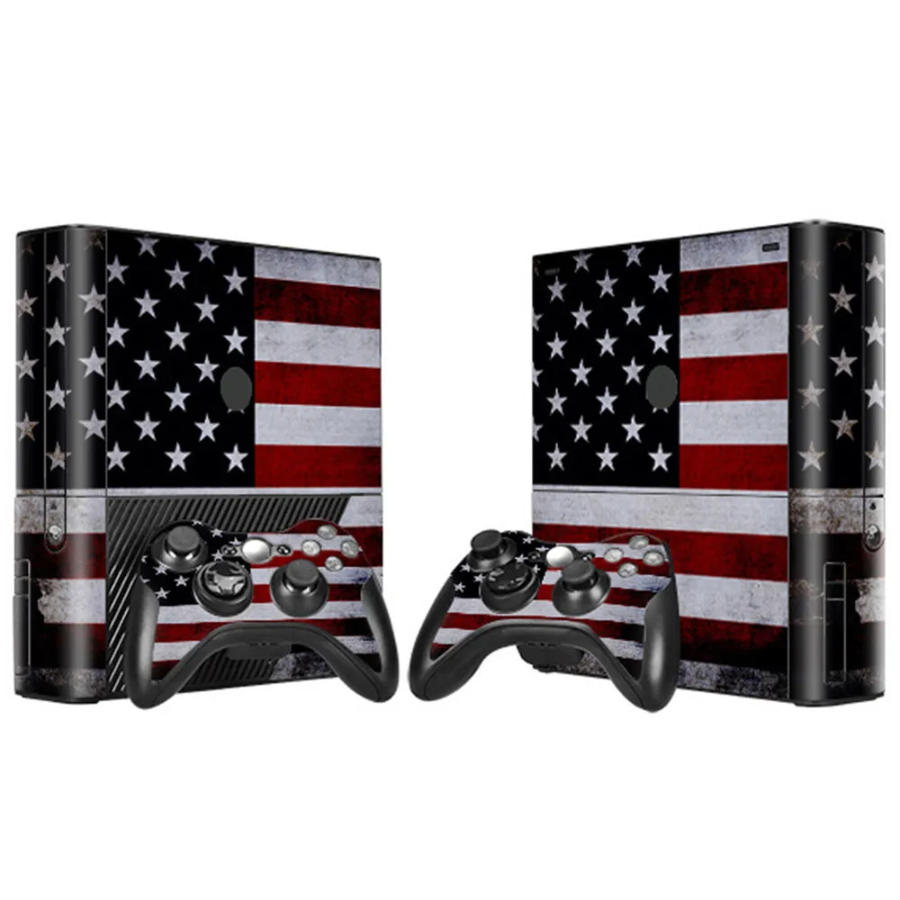 Стильная Виниловая наклейка для игровой консоли XBOX 360 E + 2 Защитных чехла