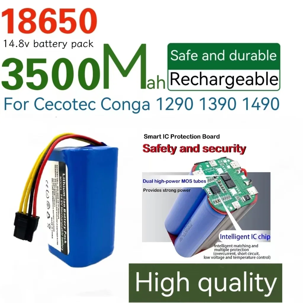 Литий-ионная батарея 14 8 в 3500 мАч совместимая с Cecotec Conga 1290 1390