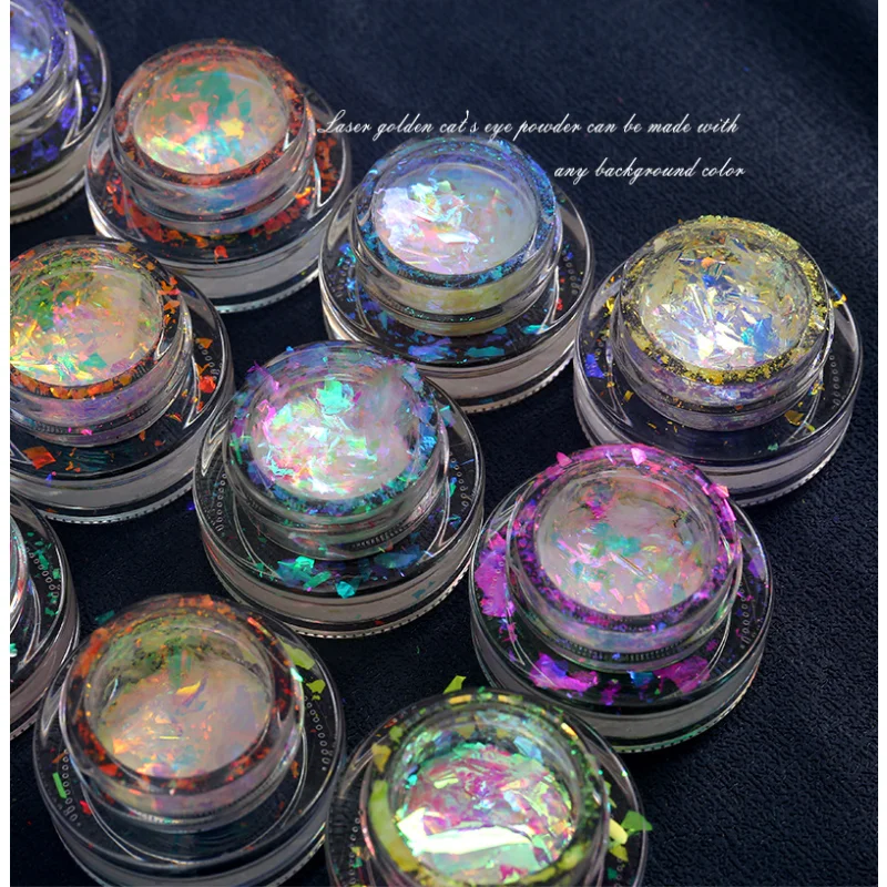 

1box Nail Art Glitter Stars Aurora Opal Powder Gradient Symphony Polarized Watercolor Magic Mirror Mica Powder Nail Decoration