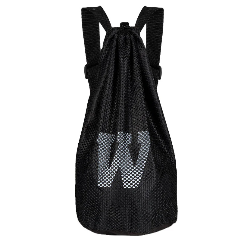 

Basketball Backpack Football Swimming Drawstring Pocket Shoe Bag Training Travel Storage Bag Black