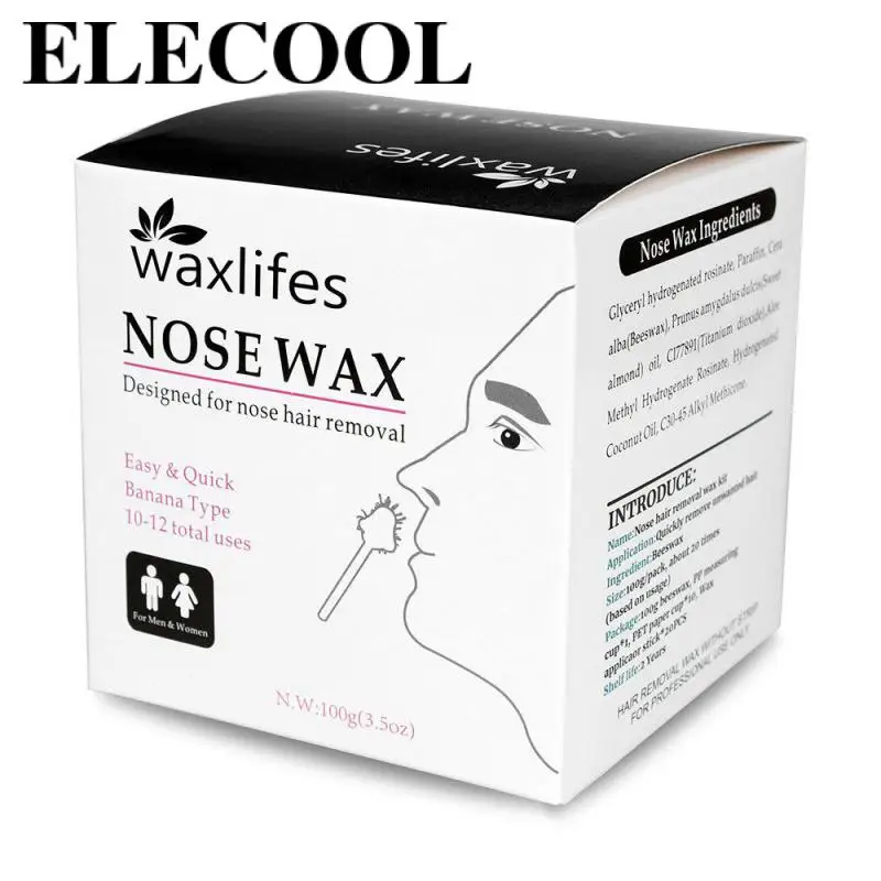 

100g Nose Ear Hair Removal Wax Kit Painless & Easy Mens Nasal Waxing Lightweight Portable Hair Removel Tools TSLM2