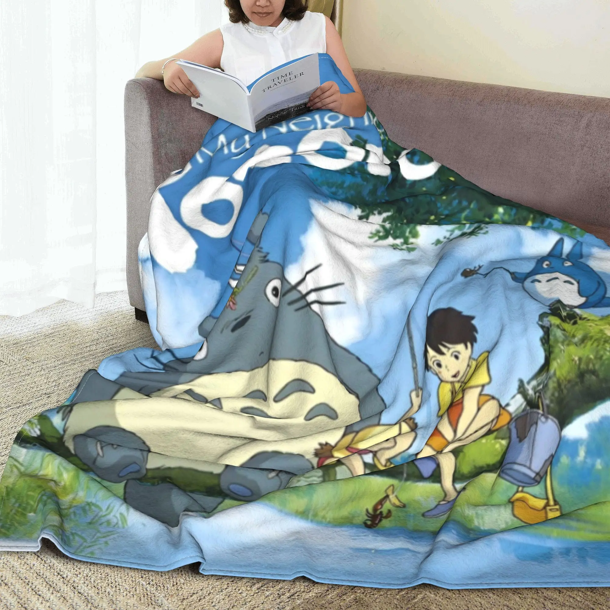 Фланелевые одеяла T-Totoros для рыбалки в стиле аниме Kawaii милая новинка с героями
