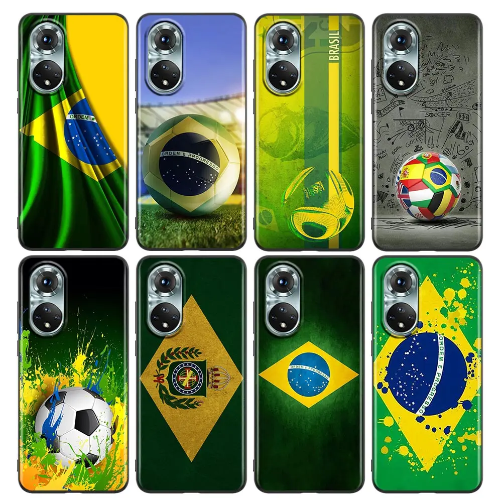 

Brazil Brazilian Flag Football Funda For Honor 50 60 30 20 Lite 8X X8 9A 9C Case Silicone Cover Nova 7i 8i 9 Y60 Pro Cases