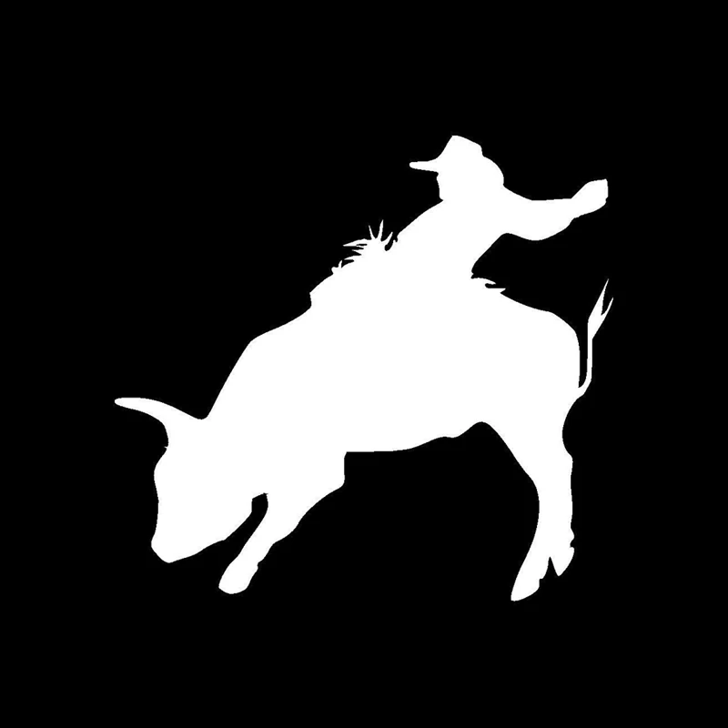 Car Stickers Funny Riding Bison Cowboy Fitness PVC Decoration Accessories Creative Waterproof Black/white 15cm*14cm |