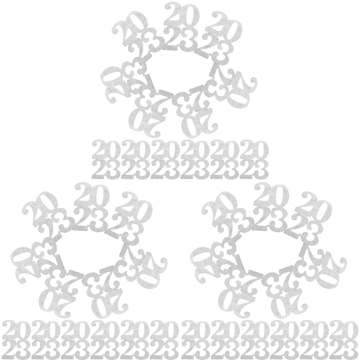 

72 pcs Reusable Table Centerpiece DIY 2023 New Year Glitter 2023 Tags Glitter 2023 Cutouts Party Favor Tags