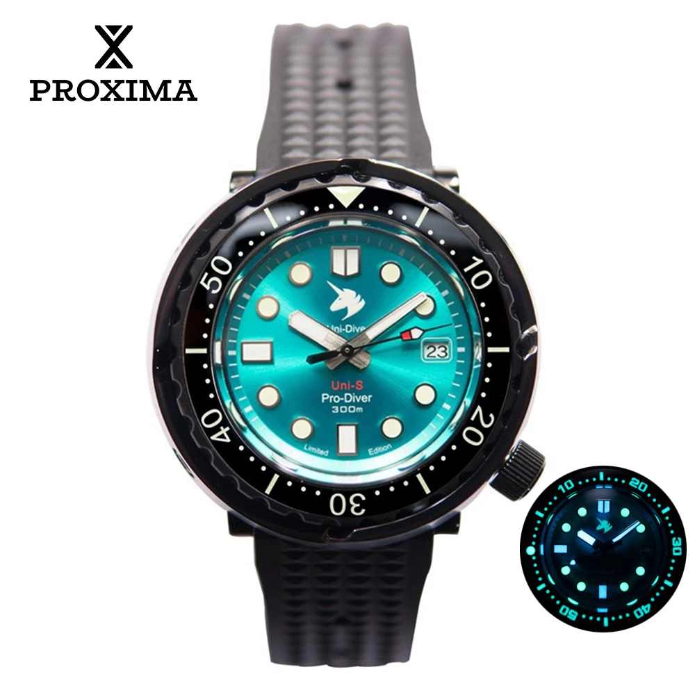 

Proxima UD1682-LS Tuna Mechanical Men's Watch 300m Diving Wrist Aluminum NH35 Automatic Movement Classic Luxury Male Clock