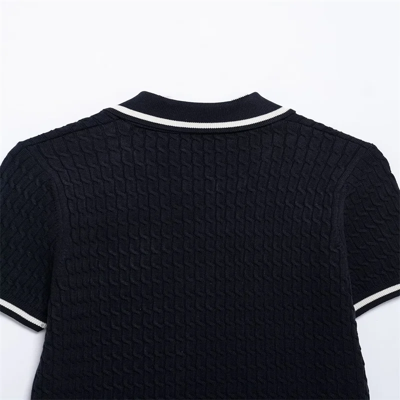 Весенний женский вязаный свитер с воротником-поло топ 2025 года новый модный