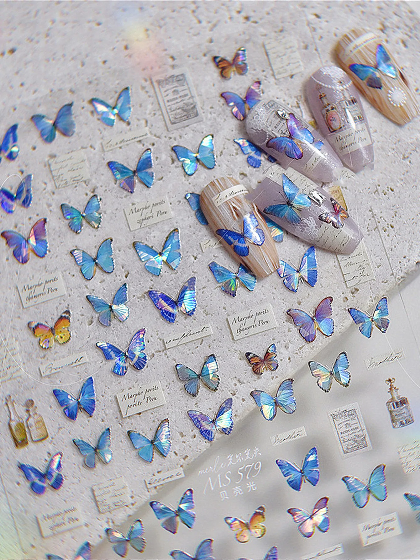 1 шт. 5d Красочные бабочки для ногтей наклейки самоклеящиеся аксессуары