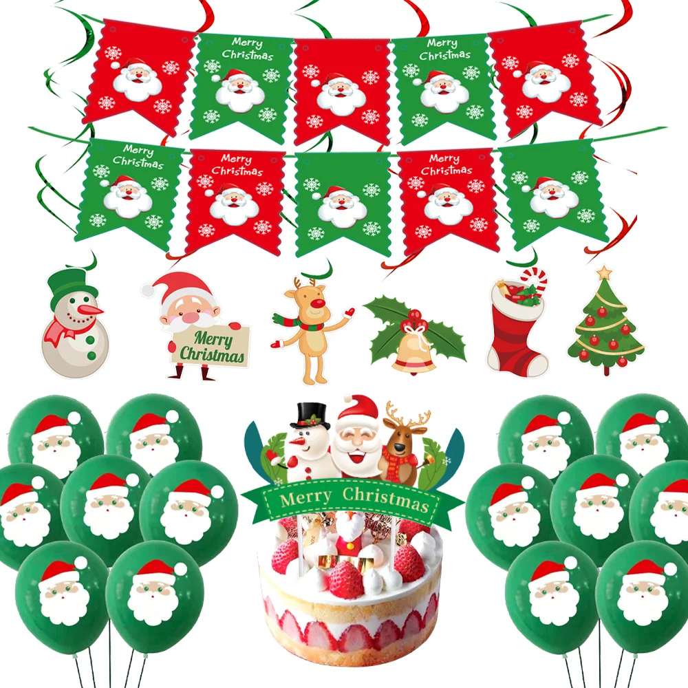 

Merry Christmas Balloons Santa Claus Snowman Elk Globos Christmas Decorations For Home New Year 2023 Navidad Party Decor