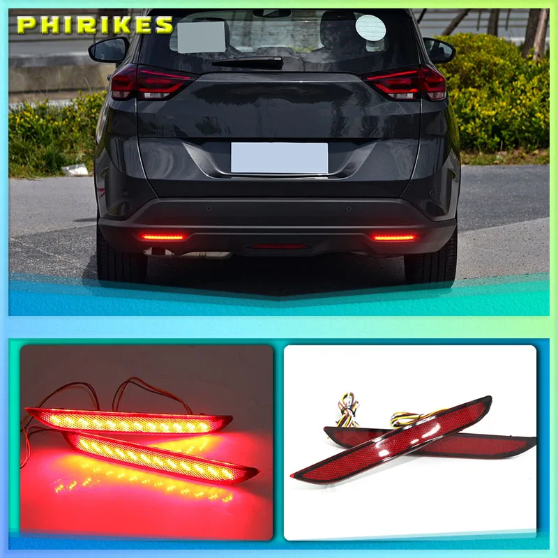 2pcs LED Red Len Rear Bumper Reflector LED Stop Brake Tail Light Lamp For Chevrolet ORLANDO 2018 2019 Car Accessories