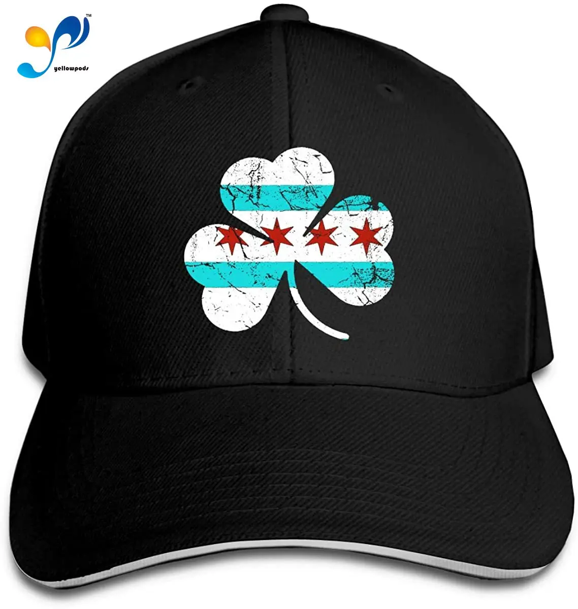 

Irish Chicago Flag Men Cotton Classic Baseball Cap Adjustable Size