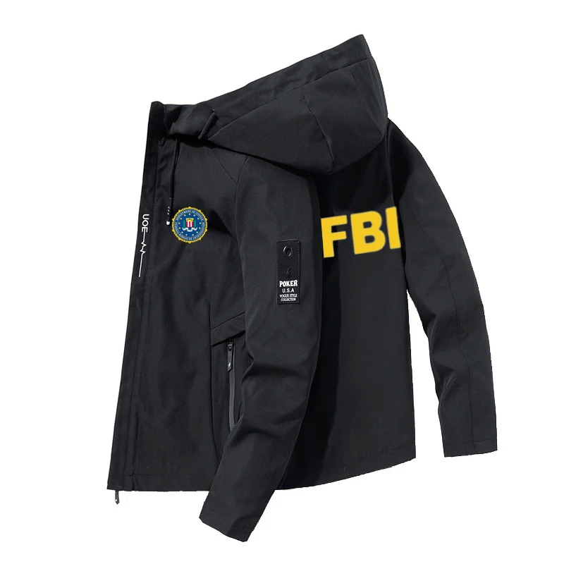 Новинка 2024 мужские спортивные куртки высокого качества с принтом ФБР Осенние