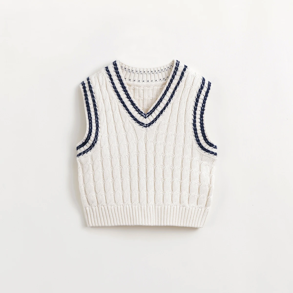 Вязаный жилет с V-образным вырезом для мальчиков и девочек