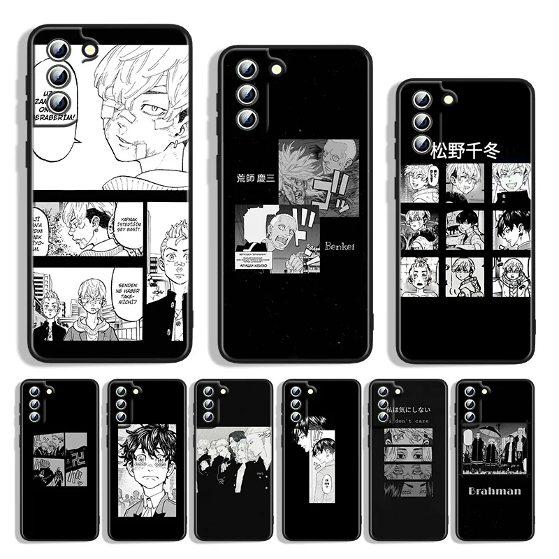 

Silicone Cover Tokyo Avengers Japan Animal For Samsung S22 S21 S20 FE Ultra S10e S10 S9 S8 S7 S6 Edge Plus Black Phone Case