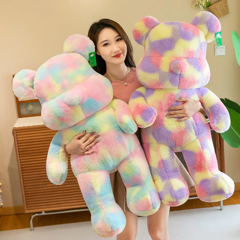 

Rainbow Violent Bear Plush Toys Soft Pillow Cute Animals Colourful Teddy Bear Doll Room Decor Kawaii Birthday Gift for Child