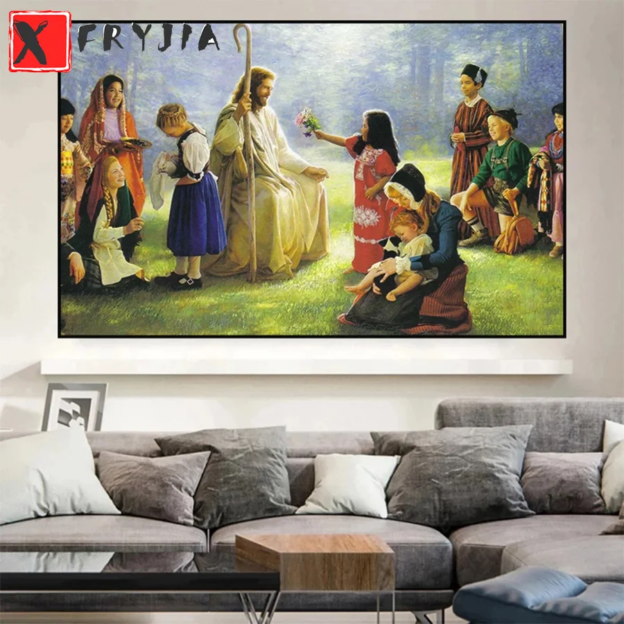 

Full Square Diamond Embroidery jesus and group children Sale Gift Handicraft Diamond Painting Cross Stitch Home Decoration