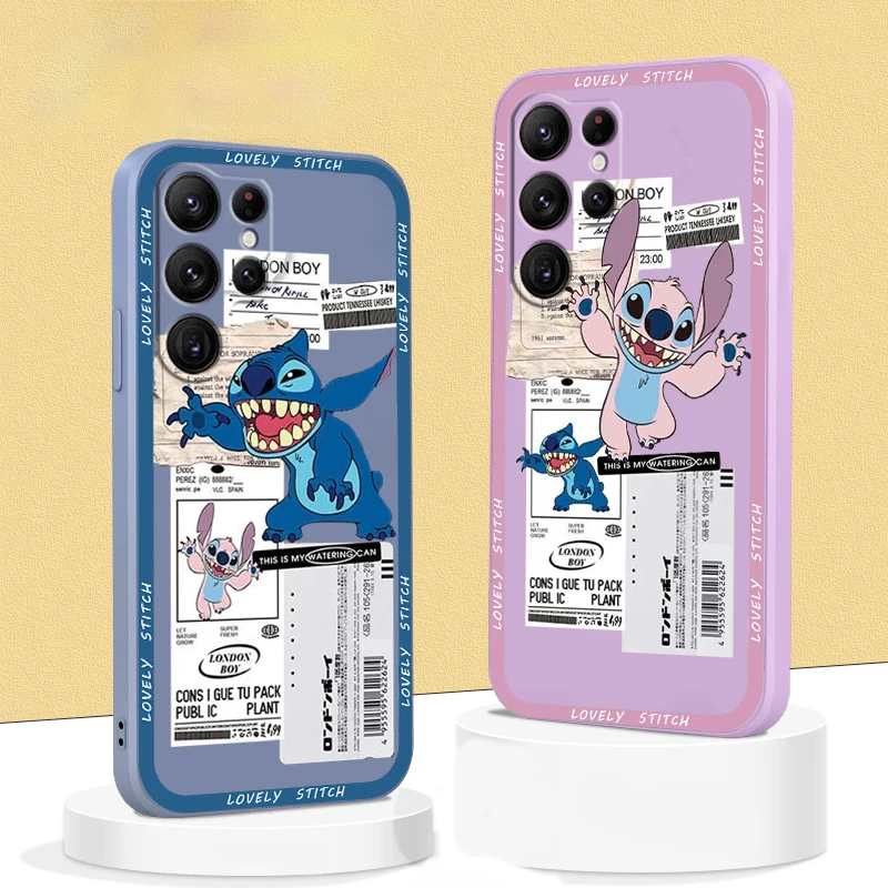 

Liquid Rope Funda Disney Stitch Poster Cartoon Phone Case For Samsung Galaxy S22 S21 S20 FE S10 Note 20 10 Plus Lite Ultra 5G
