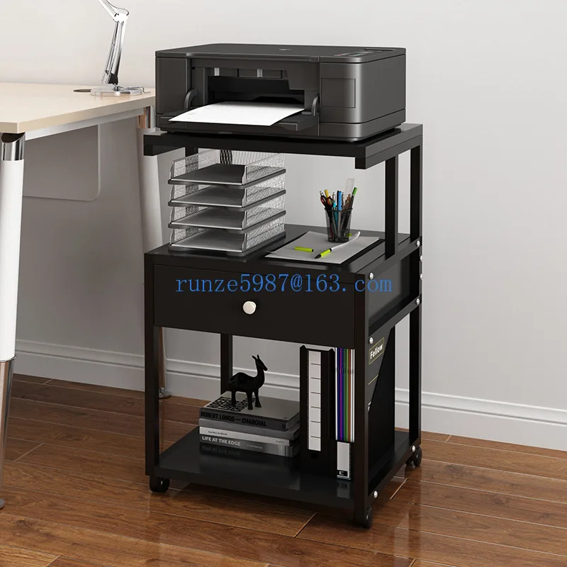 

Removable printer shelf storage rack modern office desktop multi-layer storage rack with drawer copy rack
