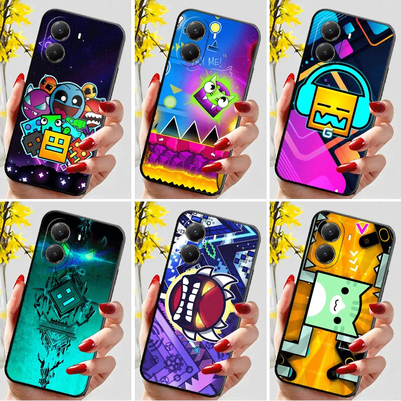 Фото Мягкий силиконовый чехол для телефона Xiaomi Poco M8 F8 X8 Pro Max Geometry Dash Game Shell X7 F7 M7 X6 X5 Redmi 15C 15A X4 X3 M6 M5S №1