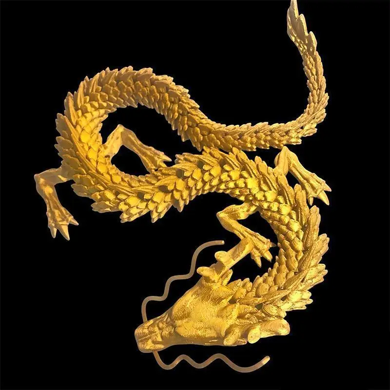 3D Печатный шарнирный Дракон Китайский Loong гибкий реалистичный сделано игрушка с