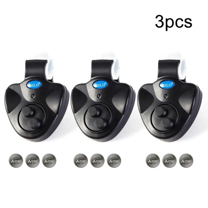 

3pcs Fishing Electronic LED Light Fish Bite Sound Alarm Bell With Loud Siren Daytime Night Indicator With Battery Fishing Alarm