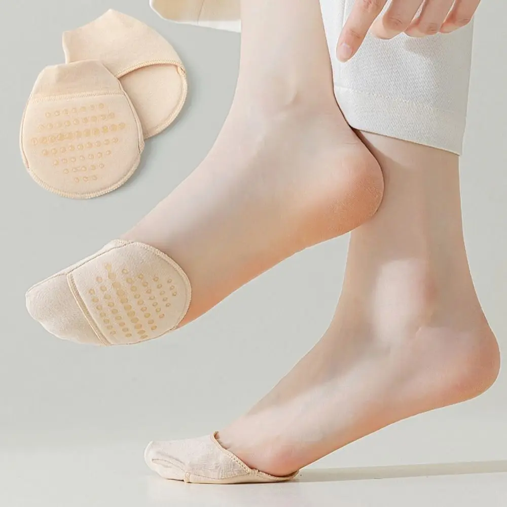 

Silicon Forefoot Socks Breathable Soft Invisible Cotton Hosiery Elastic Half Feet Socks Summer