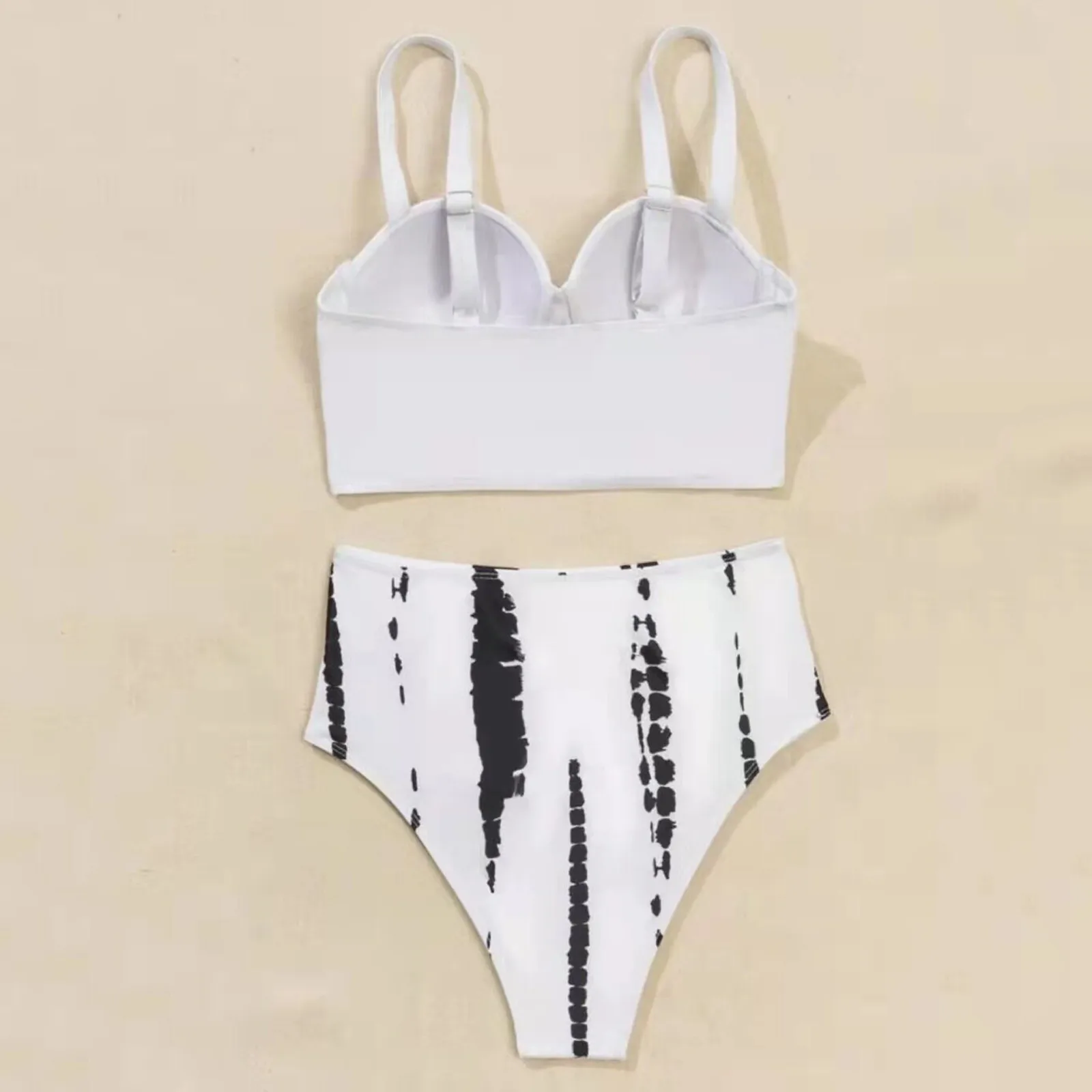 

Bikini Sets For WomenWomen High Neck Top Knotted Front Tankini Set High Waisted Swim Skirt Bottoms for Women Boy Short Romper