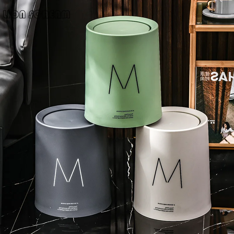 

Мусорная корзина в скандинавском стиле, двухслойная вместительная утолщенная баночка для мусора, аксессуары для спальни, гостиной, ванной ...