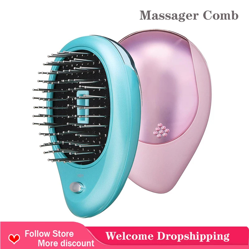 

Detangling Hair Brushes Electroplate Massage Wet Hairbush Salon Hair Styling Tool Electric Massage Comb Hair Brush Styling