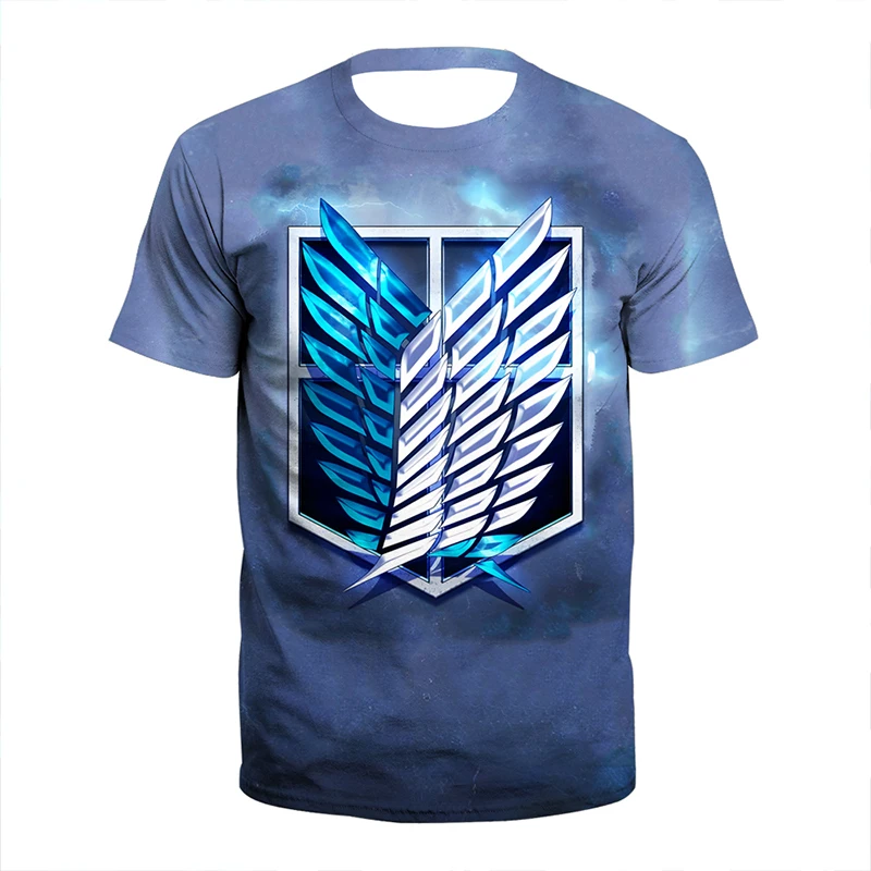 

Summer Men's Short Sleeved Women's Street 3D Printed Top Clothing Giant Casual Fashion T-shirt Anime Shingeki No Kyojin