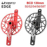 litepro edge folding bike crankset 170mm bmx 5052545658t cnc 412 modified bcd130mm single chainring foldable bicycle crank