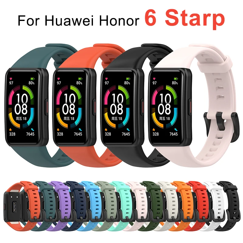 Ремешок силиконовый для Huawei Band 6 сменный спортивный браслет из ТПУ наручных часов