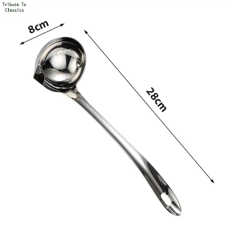 1pc Stainless Steel Soup Fat Oil Separator Ladles Skimmer Spoon Soup Colander For Kitchen With Heat Insulation Anti-scalding images - 6