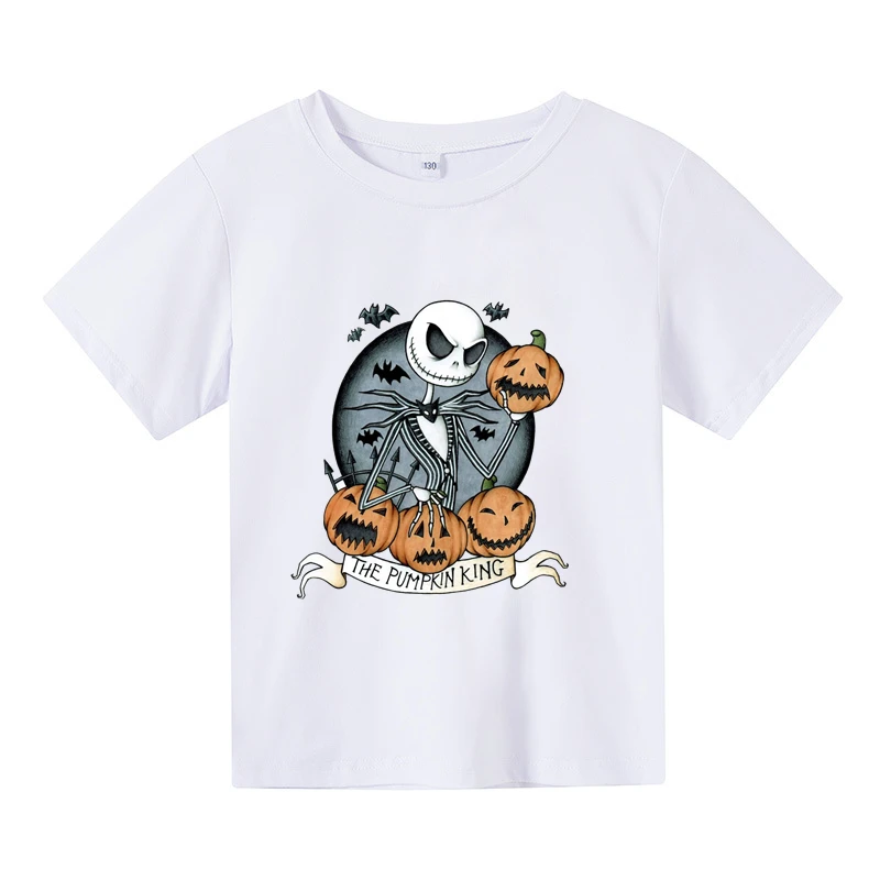 

Летняя Детская футболка с мультяшным принтом «Кошмар перед Рождеством»