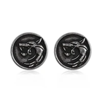 dcarzz wolf stud earrings fashion jewelry party exquisite pretty amulet wolf animal ear black earring woman girl gift