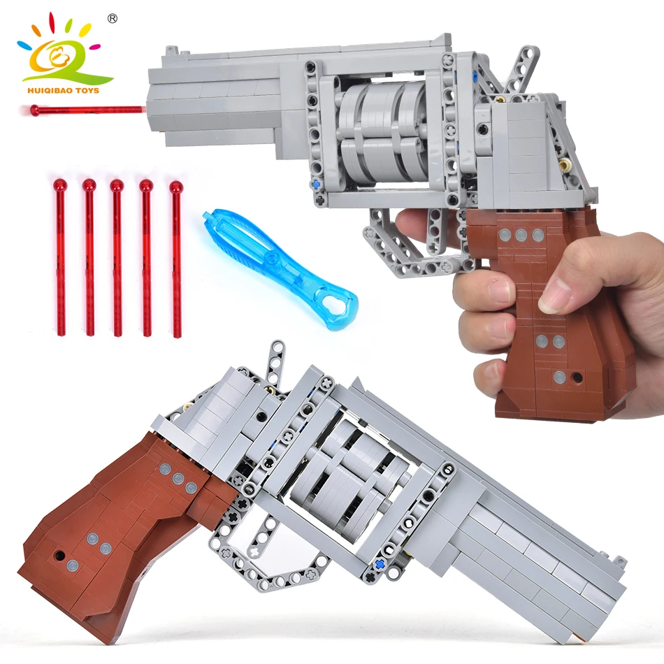 

HUIQIBAO военный технический пистолет 475 шт. M625 револьвер модель строительные блоки Набор Оружие Кирпич город DIY игра игрушки для детей мальчико...