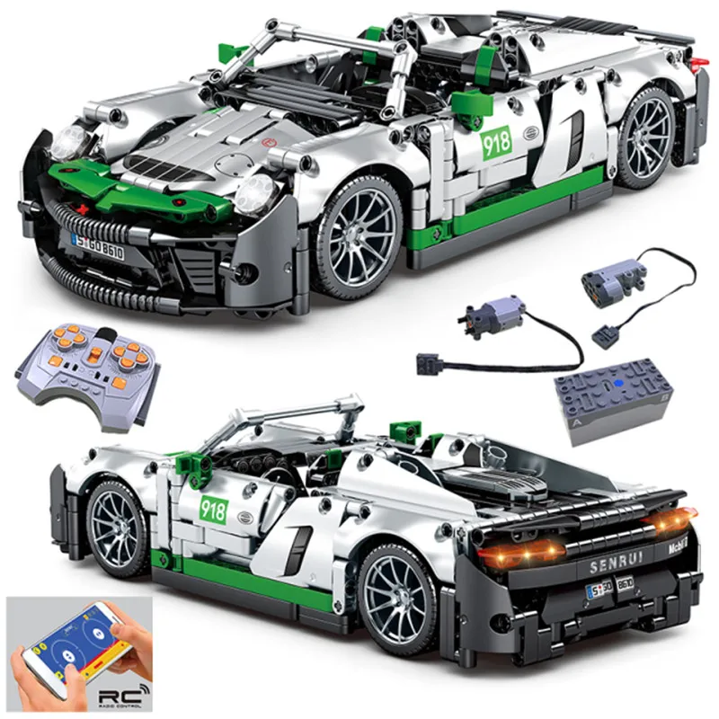

Sports Speed Building Blocks 918 Car Remote Control Technique Vehicle Bricks Technical Super Racing Model Toys For Kids Gift