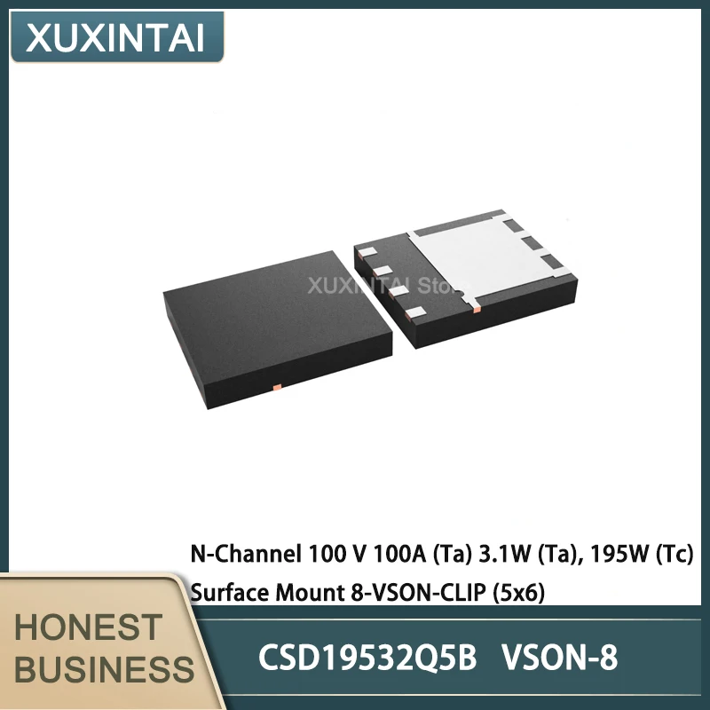 

10Pcs/Lot CSD19532Q5B CSD19532 N-Channel 100 V 100A (Ta) 3.1W (Ta), 195W (Tc) Surface Mount 8-VSON-CLIP (5x6)