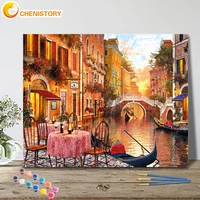 chenistory coloring by number view of venice kits painting by number flower diy frame drawing on canvas modern home decor art gi