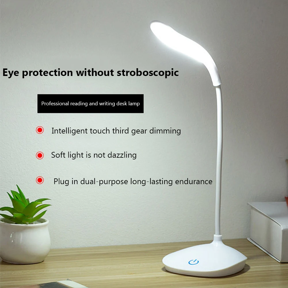 

LED Desk Lamp USB Eye Protection Table Lamps Touch Adjustable Children Bedroom Bedside Foldable Dormitory Reading Night Lights