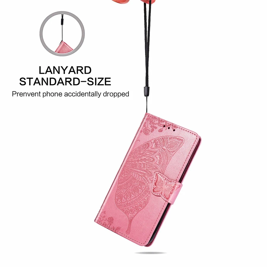 Luxury Embossed Butterfly Flower Wallet Flip Case For iPhone 14 Pro Max 13 12 11 SE 2022 X XR XS Max For iPhone 8 7 6 6S Plus
