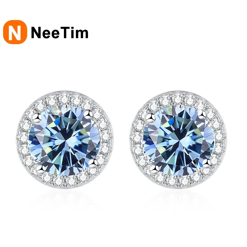 Женские серьги-гвоздики NeeTim с муассанитом