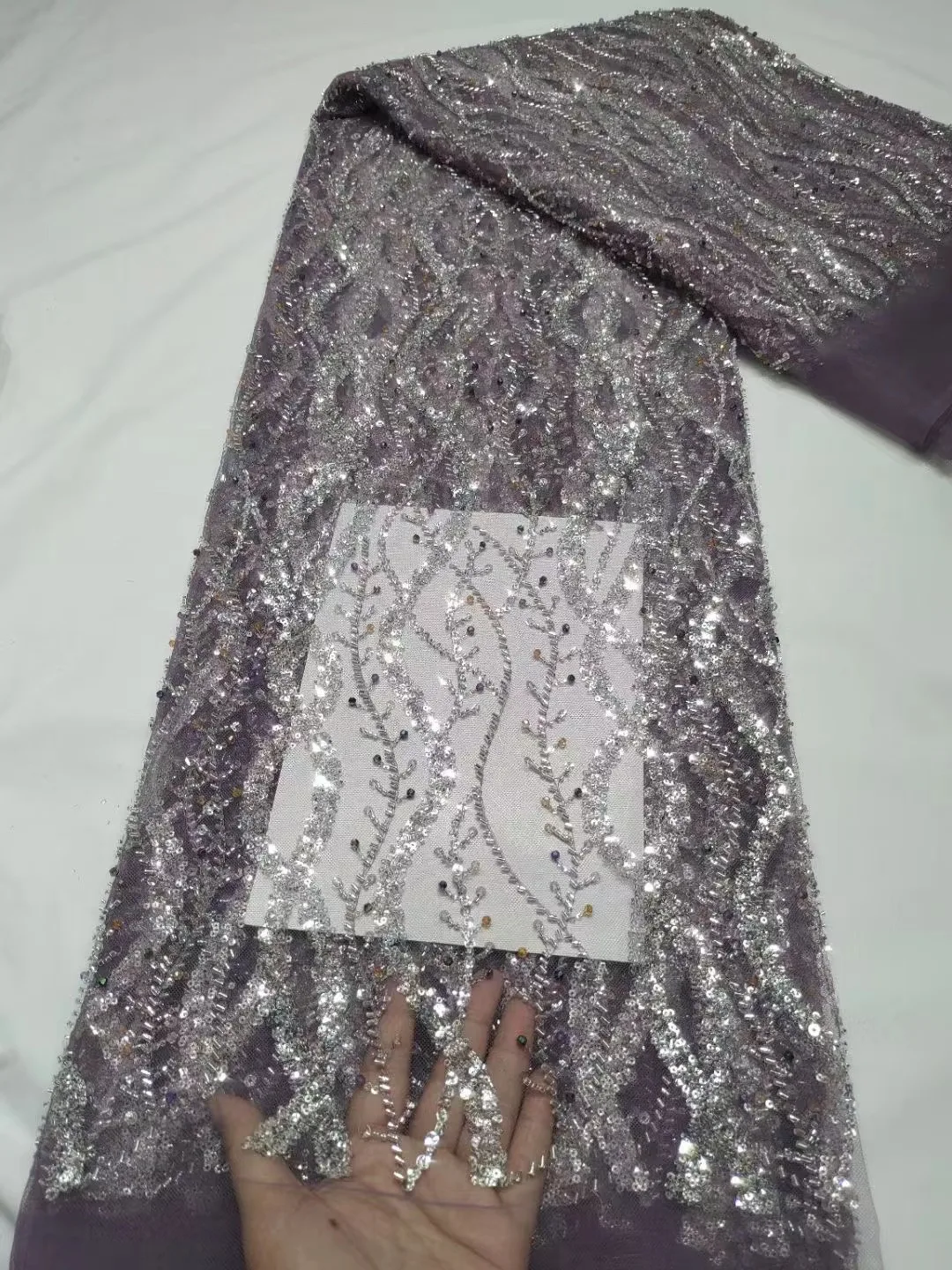 Африканская кружевная ткань 2024 высококачественные бусины Hamdmade свадебная