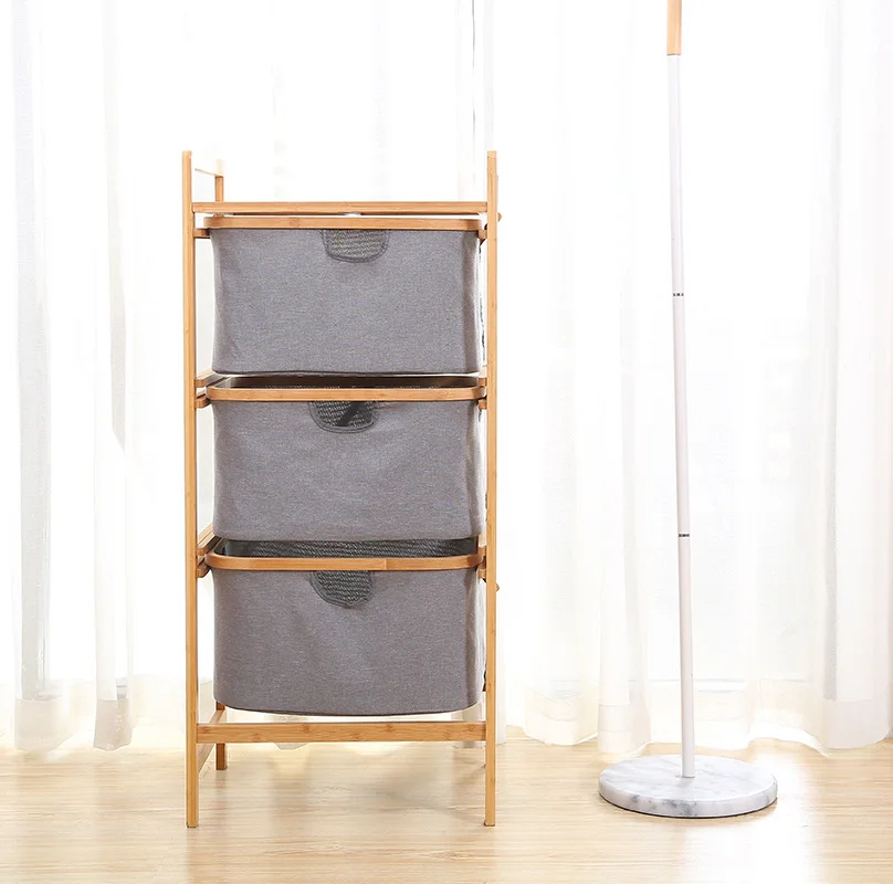 

Простая складная корзина для белья в японском стиле, выдвижной Органайзер для ванной, корзина, трехэтажный органайзер для игрушек в гостиной, детской
