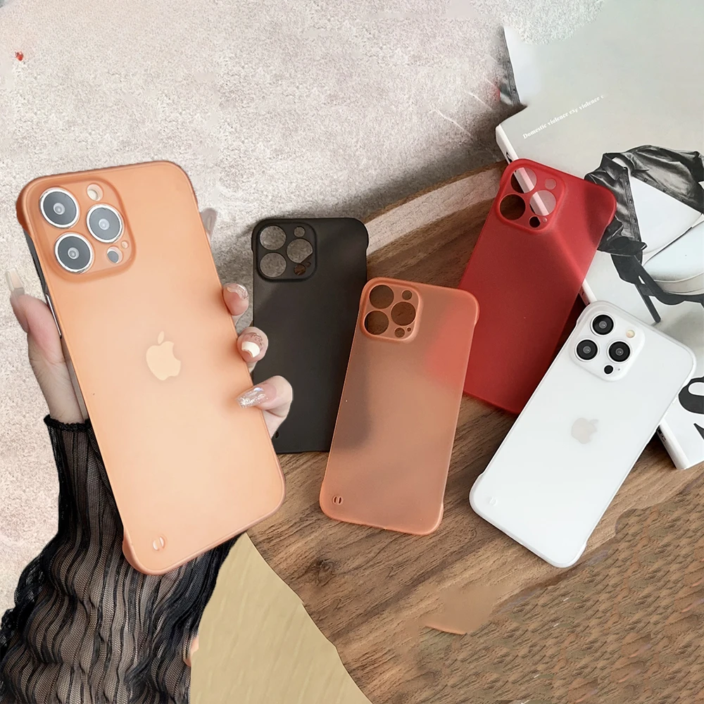 Прозрачный матовый ультратонкий жесткий чехол для iPhone 15 14 13 12 11 Pro Max Plus Mini X XS XR 7 8 SE