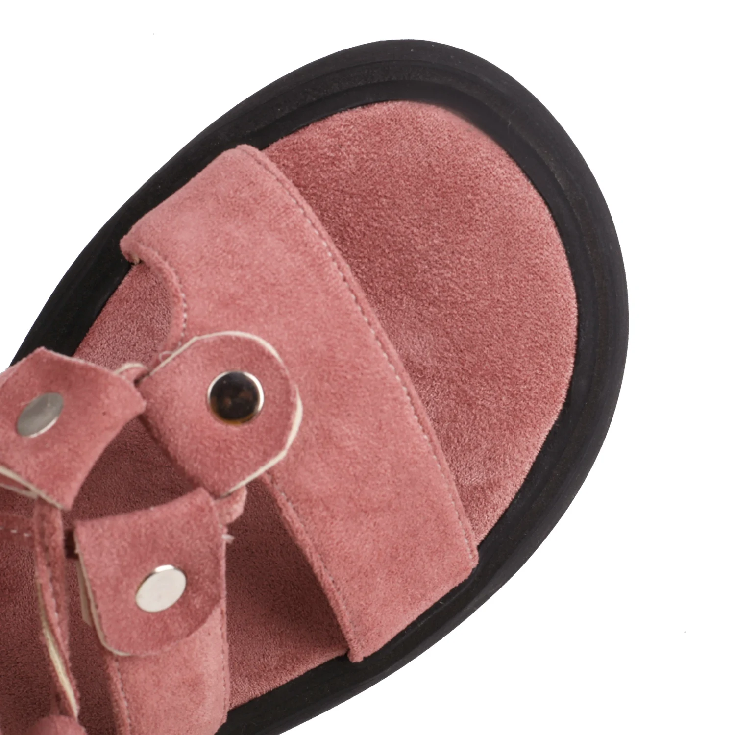 Beach Gladoator Sandals Women Flat with Med Heels Shoes Flock Wedges Pink Beige Black Cross Bandage Platform Flats Size 35-46