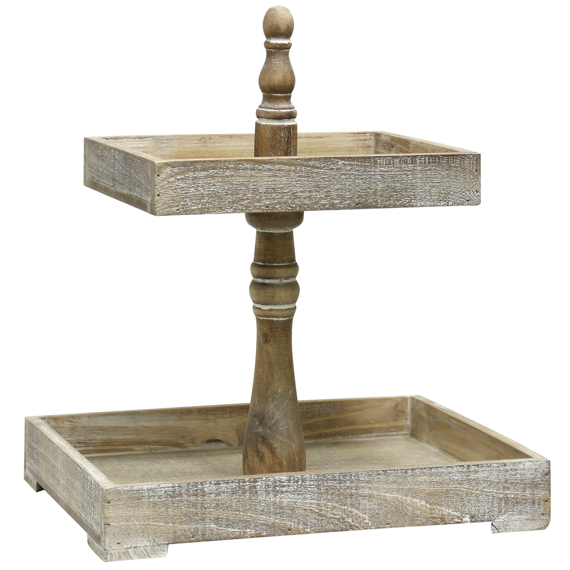 

Free Shipping Distressed Wood Rectangular Tiered Wood Tray