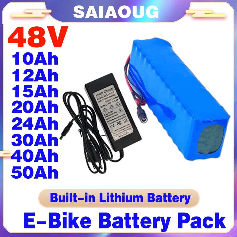 

SAIAOUG E-bike Battery 48v 15ah 24ah30ah 18650 Li-ion Battery Pack Bike Conversion Kit Bafang 1000w+BMEbike 750w Motor 48v 13ah