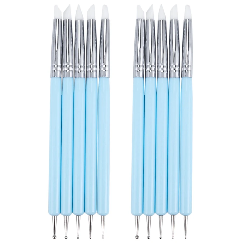 10 X 2-сторонний шариковый стилус точечный инструмент силиконовые зеркальные