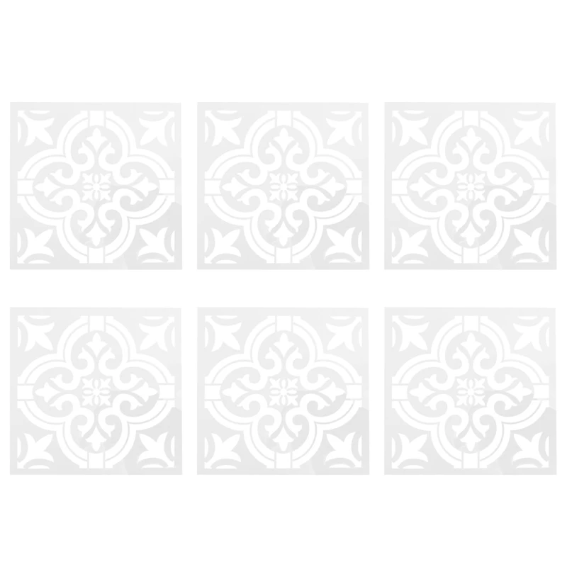 

6 Pcs DIY Painting 30X30cm Vintage Flower Pattern Stencils Template For Tile Wall Floor Furniture Painting Decorative